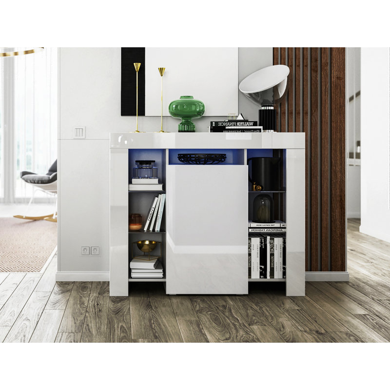 Zeus 104cm Sideboard, Grey, Without Led Lighting