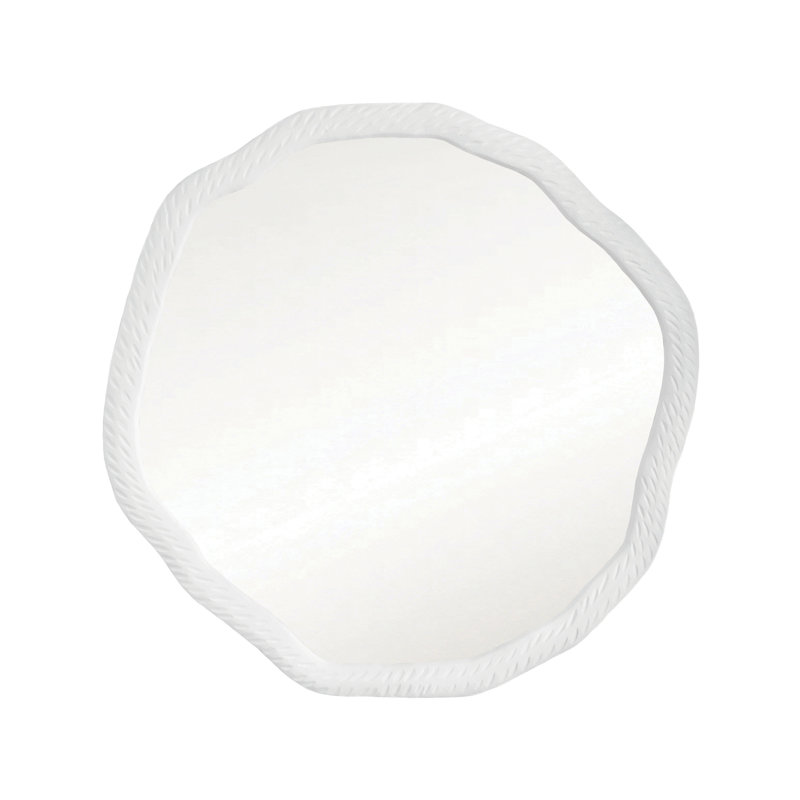 Cadence Wavy Metal Mirror, Plaster White