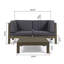 Causeuse d'extérieur 2 places avec table basse, ensemble de canapé de patio en bois avec coussins-2114974698-2114974696