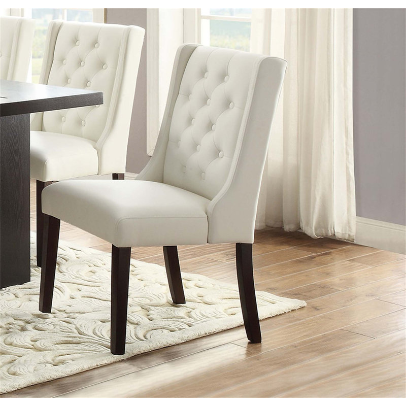 Ensemble de 2 chaises de salle à manger modernes en similicuir capitonné