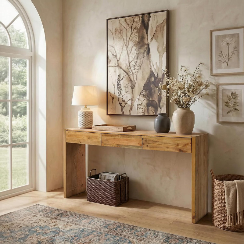 Console 63 po 63 po Farmhouse Narrow Long
