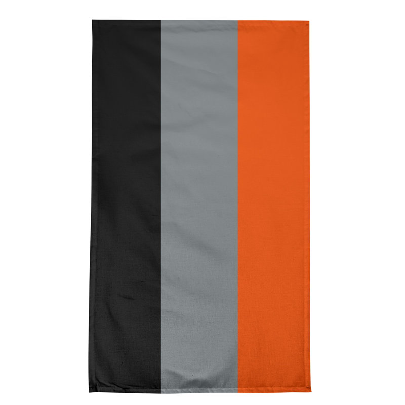 Anaheim Stripe Tea Towel Kitchen Towel, Black/Silver/Orange, Cotton Twill