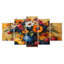 Ensemble de décorations murales orange et bleues