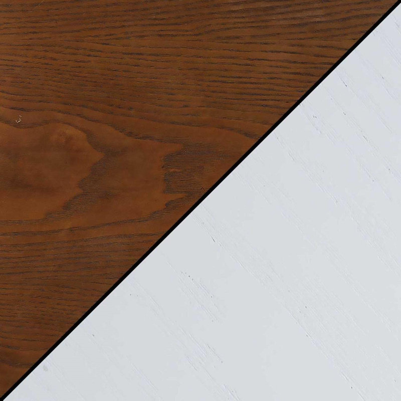 French Country Driftwood & White Square End Table with Storage