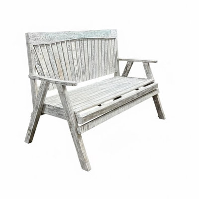 Farmhouse Style Distressed Painted Reclaimed Wood Bench