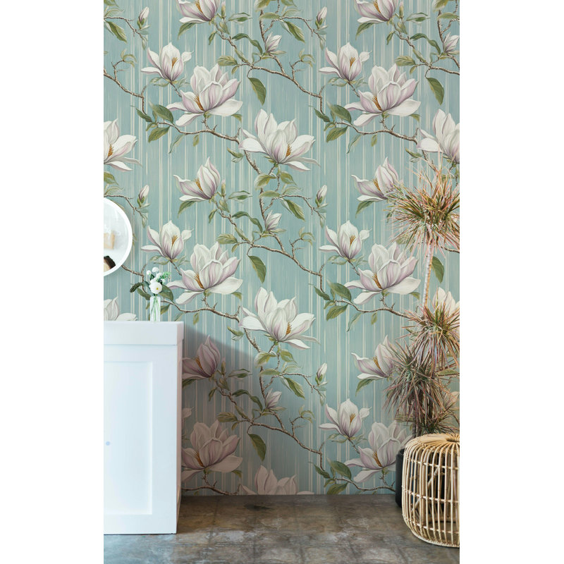Rouleau de papier peint à motif floral élégant Branches de magnolia