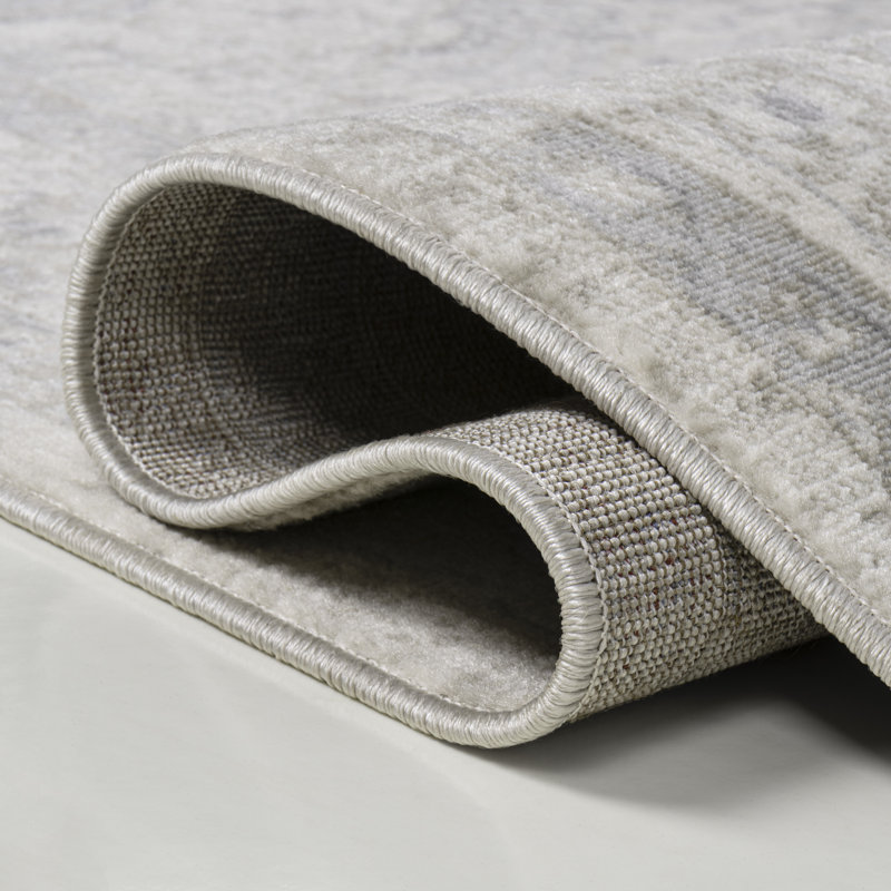 Lilith Vintage Medallion Cream/Light Gray Rug, Rectangle 3' x 5'