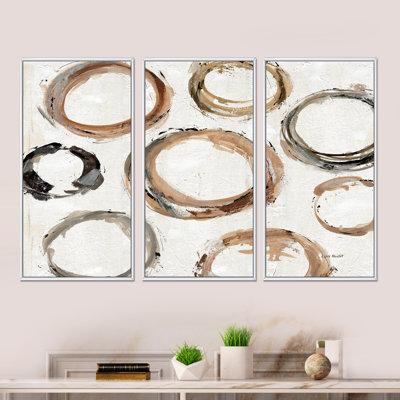 " Geometric Circle Natural Balance I " 3 - Pieces
