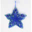 Glittery Star Shaped Christmas Ornament - 9" - Blue