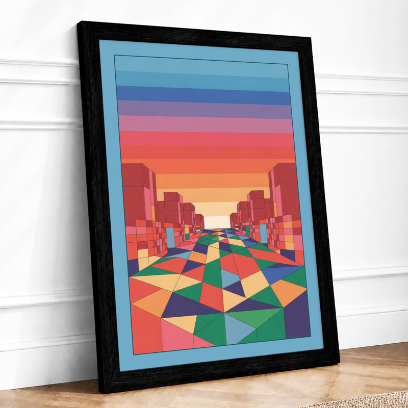 Urban Sunrise Street Modern - Print, A2 - 59.4 x 42.0 cm, Black