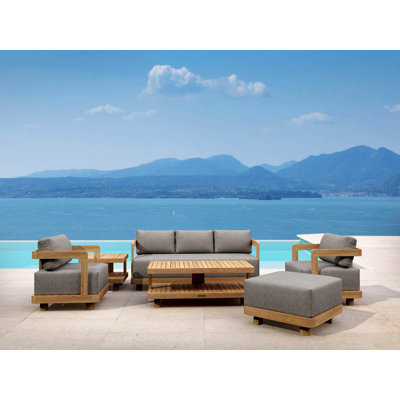 Granada 6 Piece Teak Sunbrella Sofa Seating Group with Cushions -  Anderson Teak, Set-901-40434