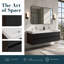 Meuble-lavabo double 60 po, noyer et noir, 4 tiroirs, surface solide blanc brillant