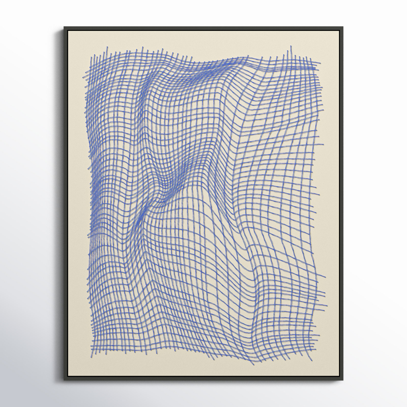 Netting 1 by Jacques Pilon, Black Single Structure Framed Canvas, 38" H x 30" W x 1.25" D