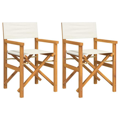 Ensemble de 2 chaises de réalisateur, bois de teck, polyester