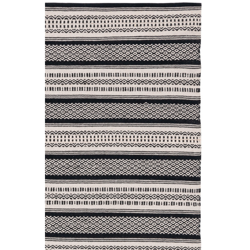 Damauri Flat Weave Cotton Striped Rug, Runner 2'3" x 9'