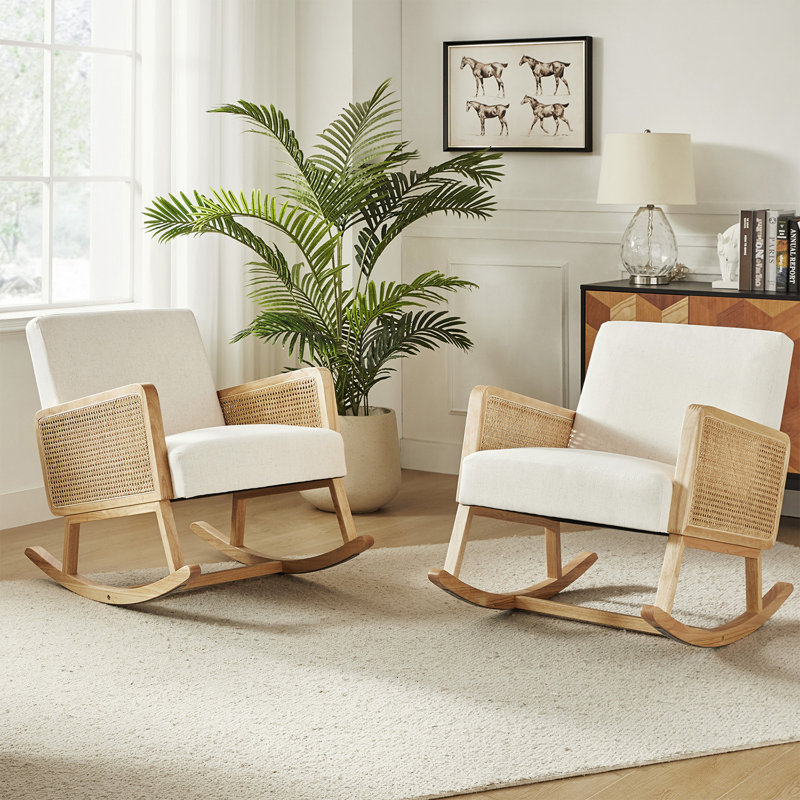 Chaise berçante Adena, Lin blanc