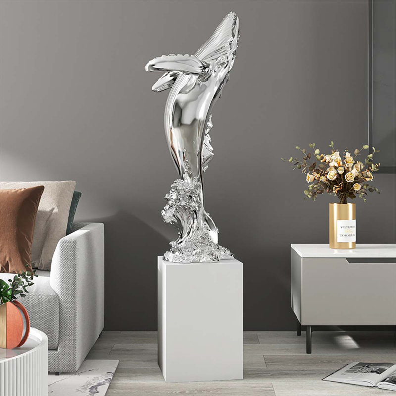 Ornement de sol haut de gamme gris luxueux de 11,81 po