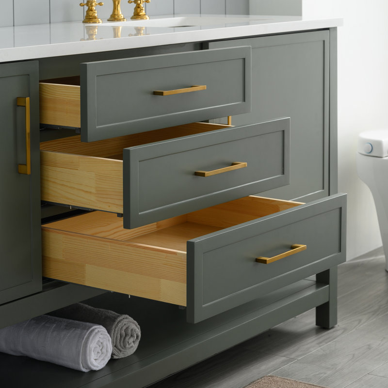Meuble-lavabo double 72 po Vicini, Vert rétro