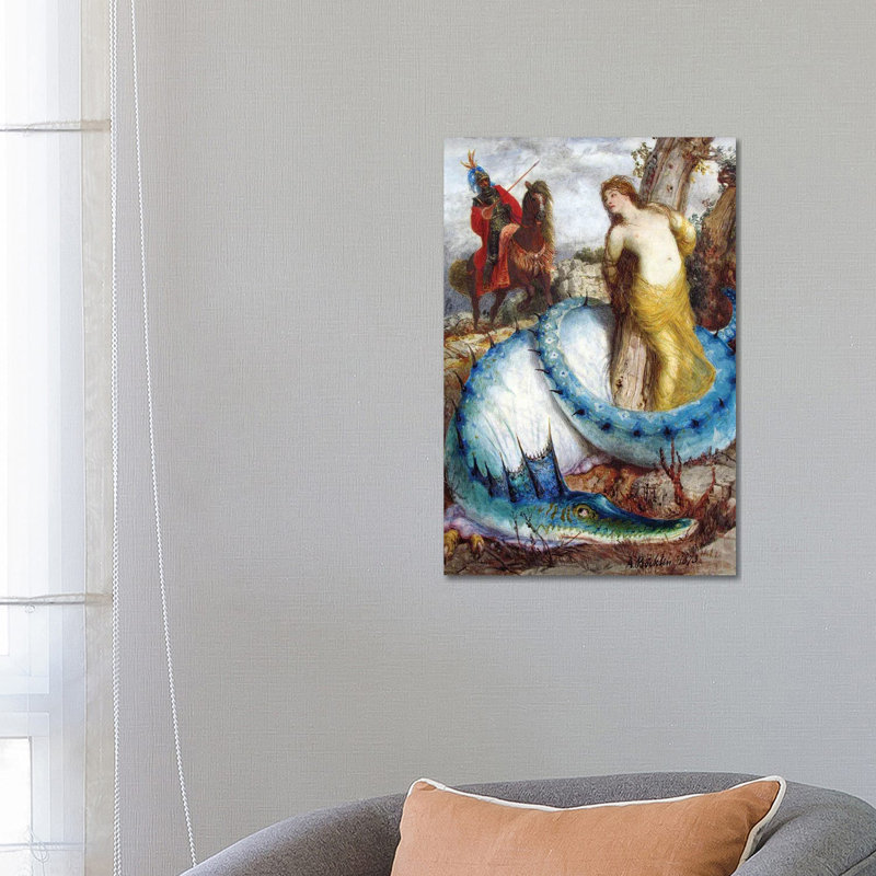 «Ruggiero And Angelica Anagoria», reproduction d'art sur toile tendue, H 26 po x l 18 po, Toile tendue, Ne s’applique pas