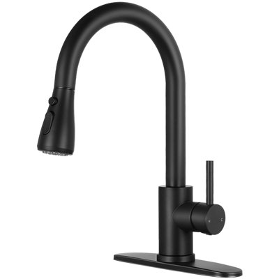 Robinet de cuisine à poignée simple avec deux modes de sortie d'eau rétractable