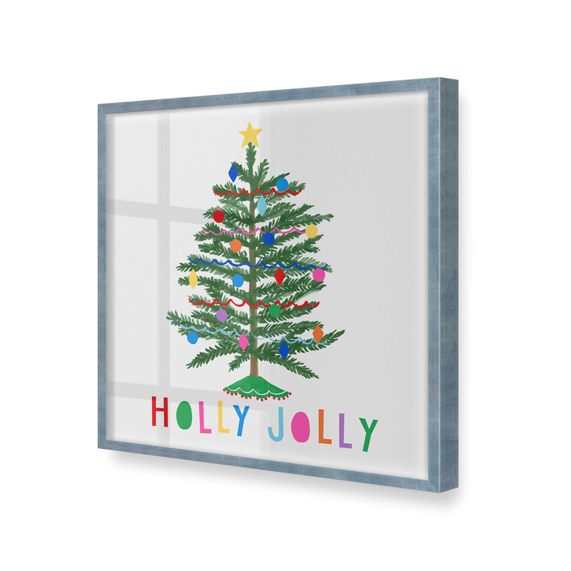Holly Jolly Christmas Tree, H 21,5 po x l 21,5 po x P 1,25 po, Cadre électrique simple ciel électrique