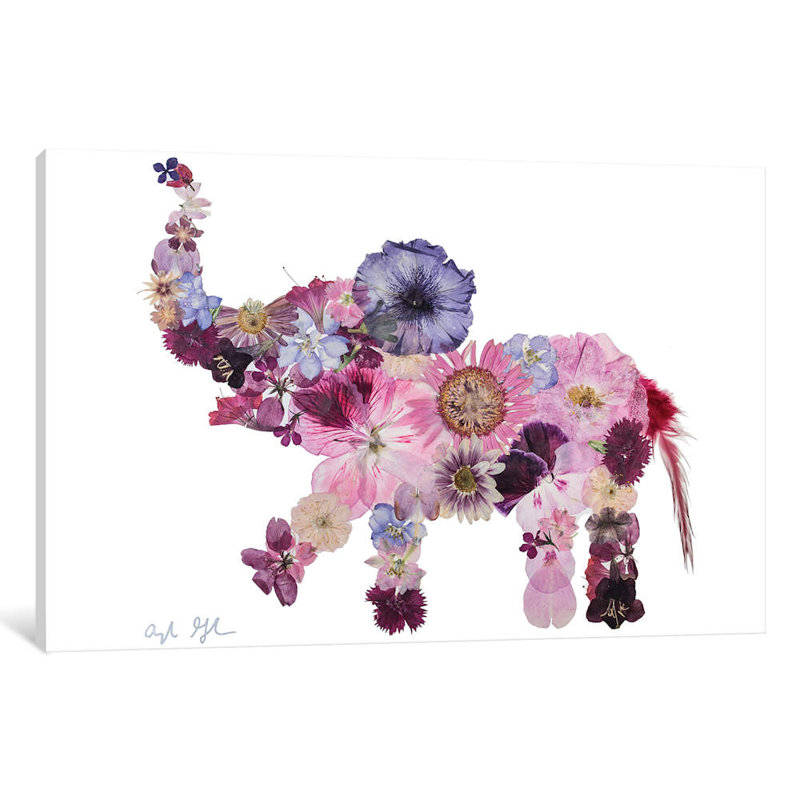 Elephant-Evelyn by Oxeye Floral Co - Wrapped Canvas Giclee Art Print, 101.6 cm H x 66.04 cm W x 3.175 cm D