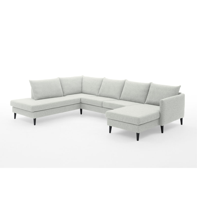 Lilani 5 Seater Large Sectional, Corner/Ottoman Right, Grey