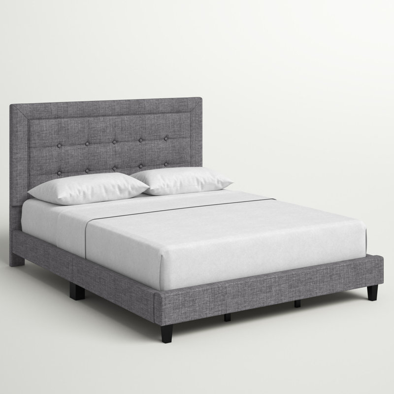 Lit tapissier standard Calmers, Simple, Ardoise