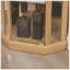 Vitrine de coin lumineuse - Vitrine élégante en verre pour le rangement du salon et du bar - Pour les collections antiques et le vin - Comprend un éclairage intégré - Finition chêne clair-1466106032