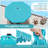 10 FT Solar Patio Umbrella Outdoor Market Sunshade w/ 24 LED Lights Turquoise-1207255015