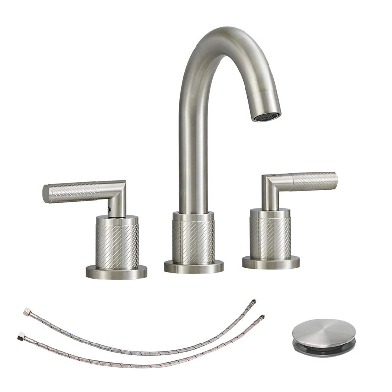 Topcraft 2 handle Widespread Bathroom Sink Faucet , Brushed Nickel