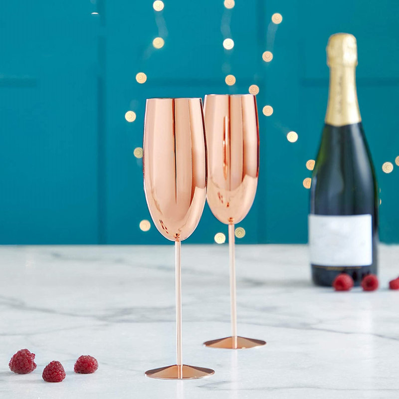 6.76oz. Stainless Steel Wine Glass Set