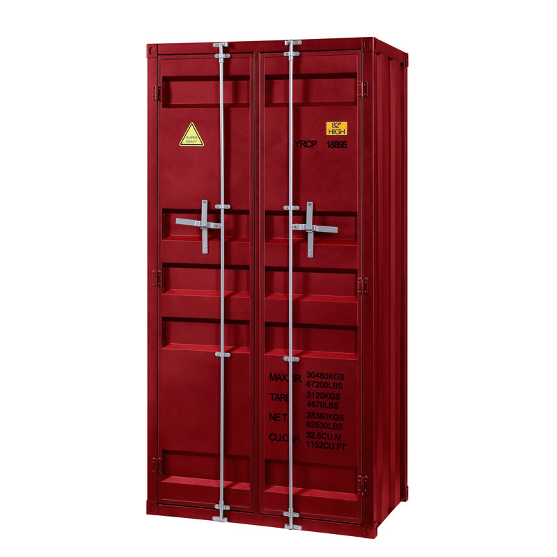 Cargo Rectangular Armoire with Doors, Red