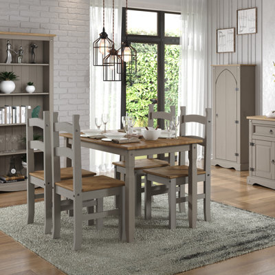 Loganne 1500mm solid pine Dining Set