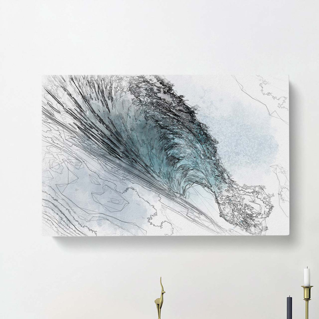 Curve Of The Ocean Wave In Abstract - Wrapped Canvas