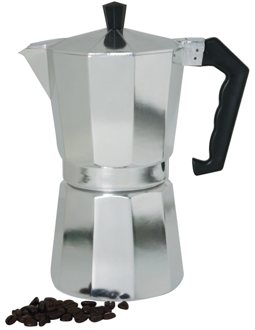 JoyJolt Italian Moka Pot 6-Cup Stovetop Aluminum Espresso Maker, Black