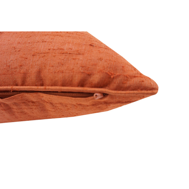  Dupion Silk Throw Pillow, Rustic Orange
