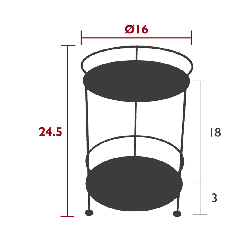 Guinguette Round Outdoor Side Table , 16'' in. W 16'' in. D, Deep Blue
