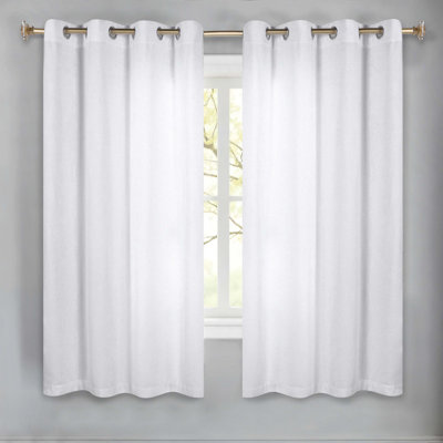 Chenille Light Filtering/Room Darkening Machine Washable Grommet Curtain Panel Set
