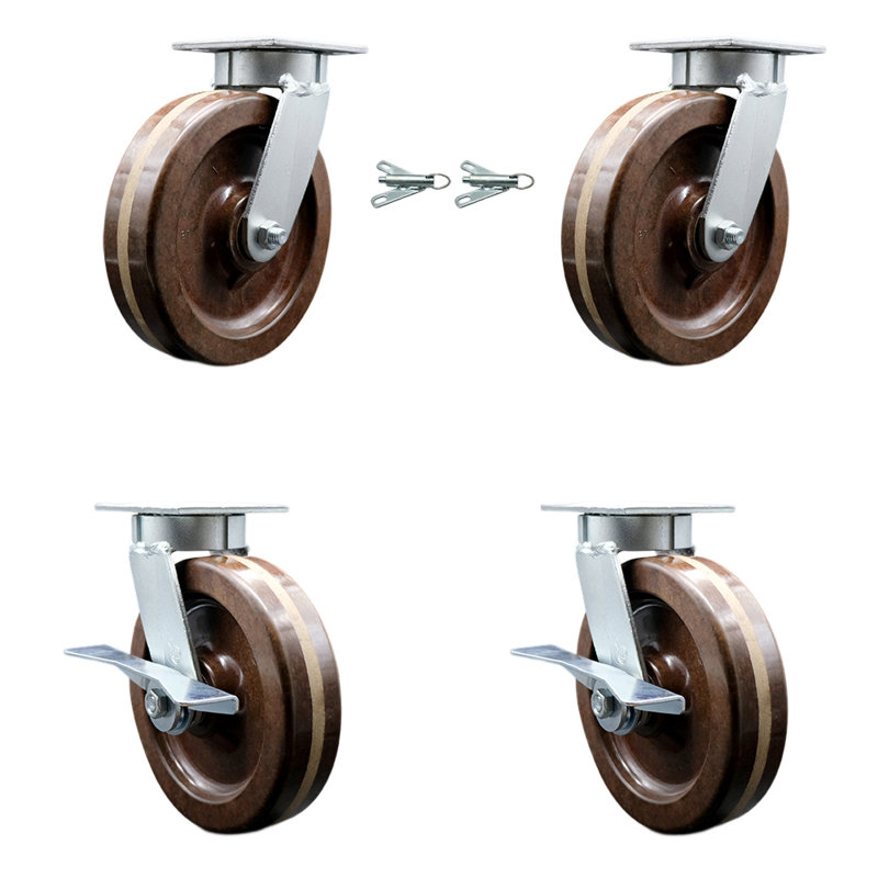 4 Piece High Temp Phenolic Caster Set