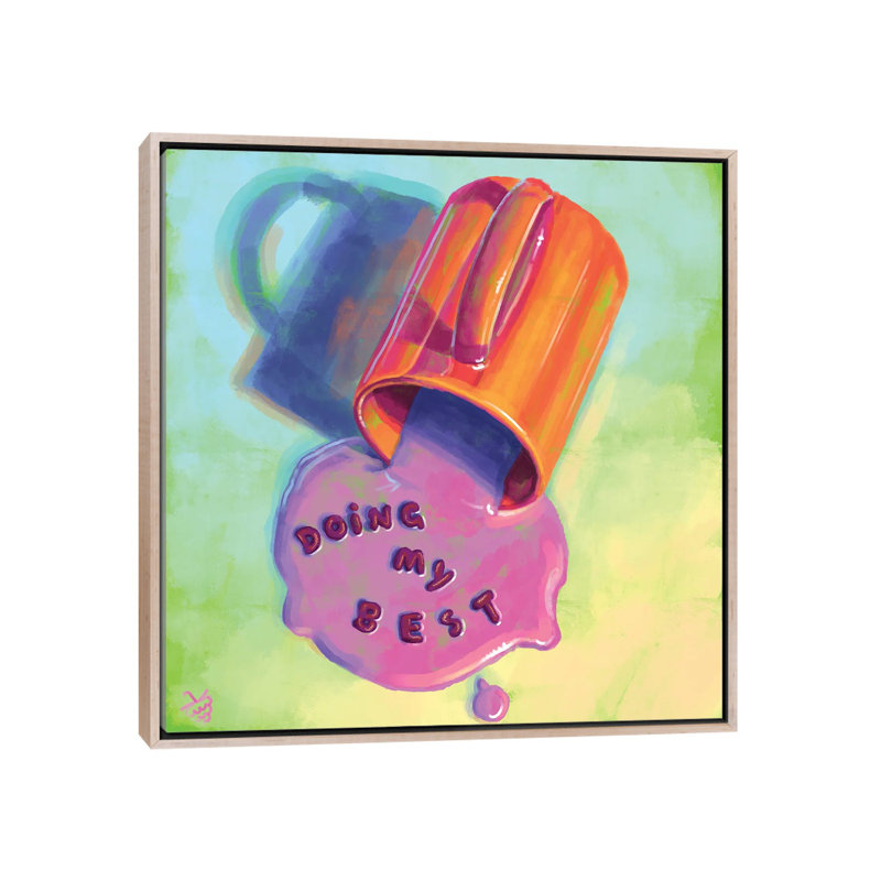 «Doing My Best», reproduction d'art sur toile encadrée, H 26 po x l 26 po, Beige, Toile à cadre flottant sans passe-partout