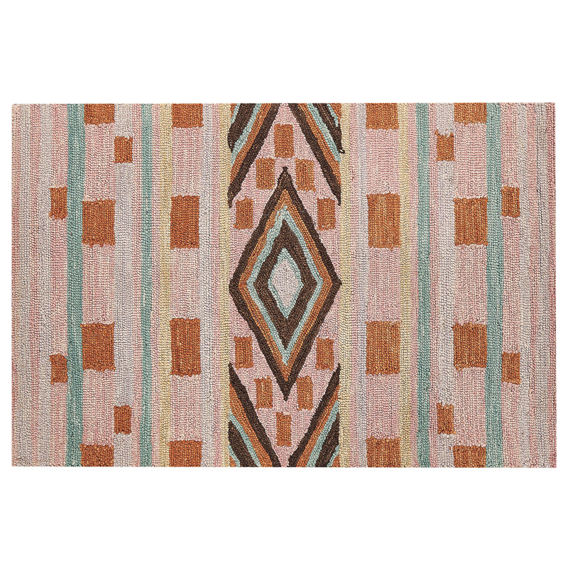 Varonique Geometric Wool Hand Woven Area Rug, Rectangle 140 x 200cm