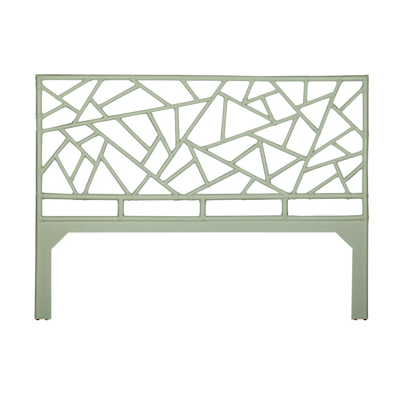 Tiffany Wicker/Rattan Open-Frame Headboard, Celery Green, King