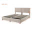 Lit plateforme tapissier très grand beige avec rangement hydraulique de qualité supérieure