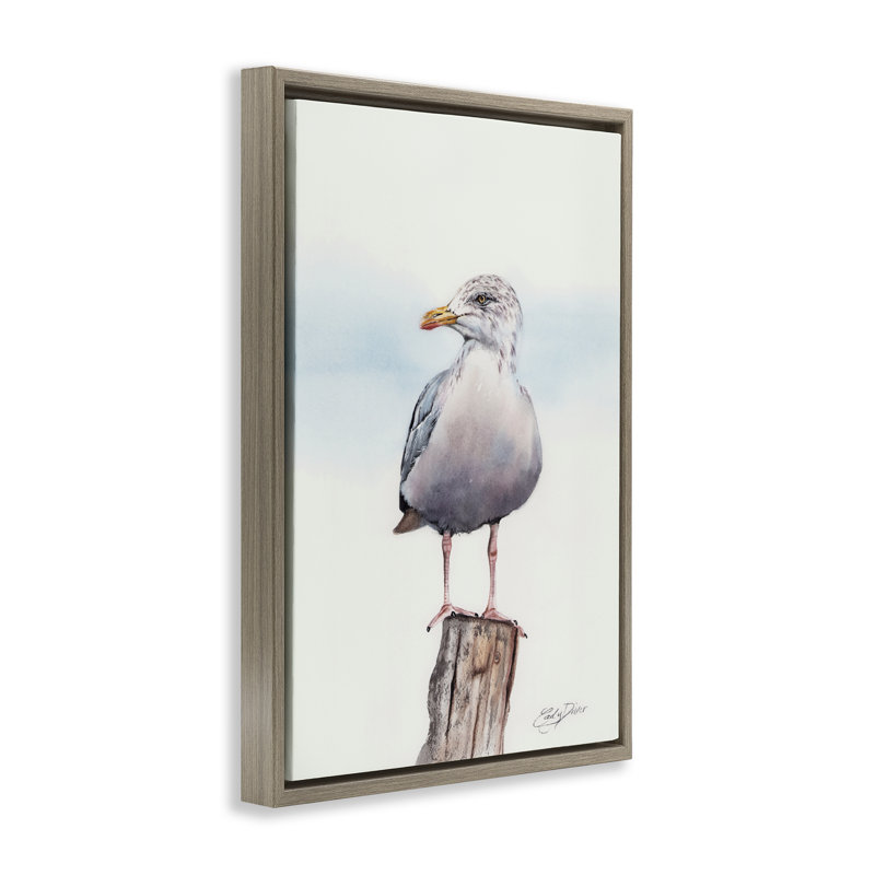 Cadre flottant Seaside Seagull Perch, conception de Cady, Cadre flottant orme Montalcino, H 25 po x l 17 po