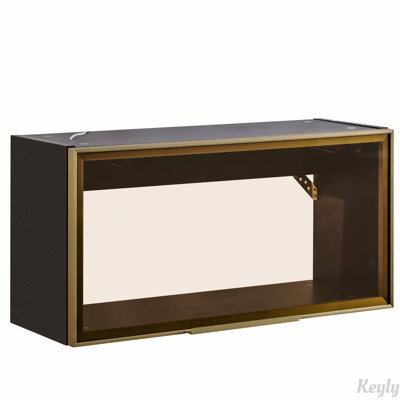 Armoire de rangement murale à grande capacité pour porte-épices, garde-manger suspendu noir avec porte rabattable, pour la cuisine, la salle à manger toutes les occasions