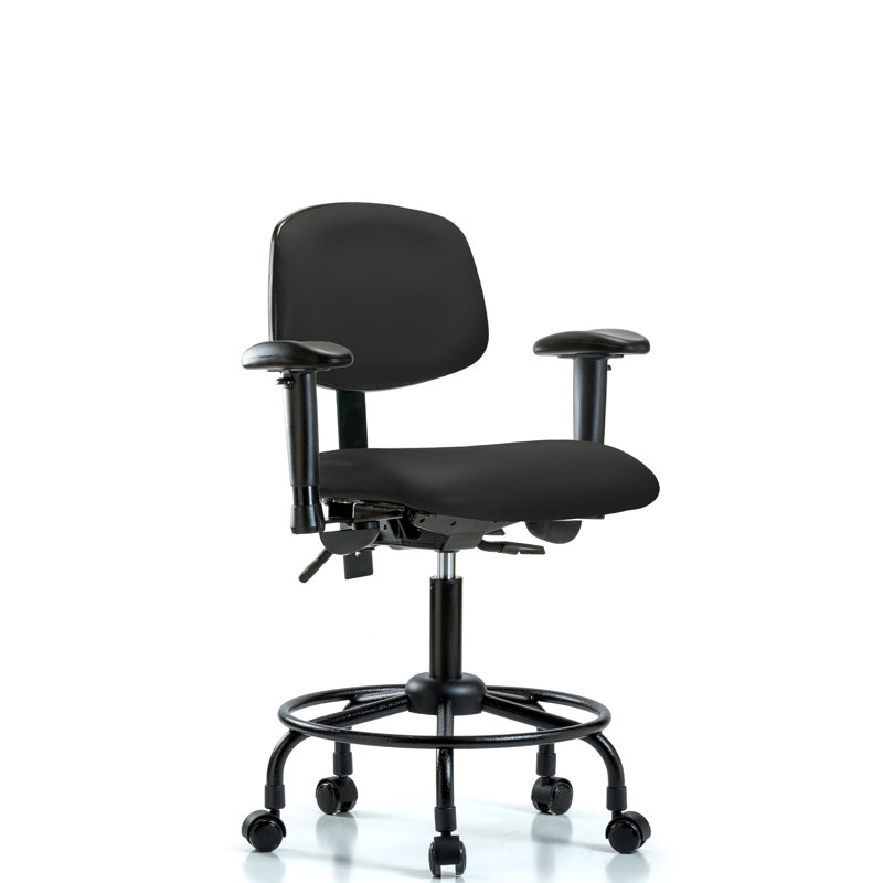 Ian Trailblazer™ Vinyl Drafting Chair, Not Included, Casters, Black