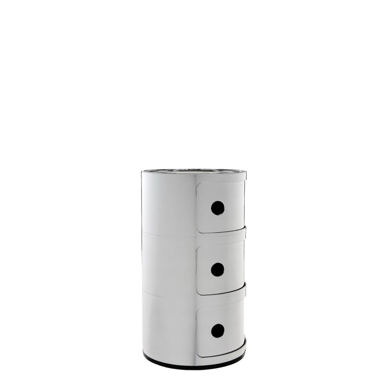 Componibili Storage Drawer, Chrome, 3 Hi