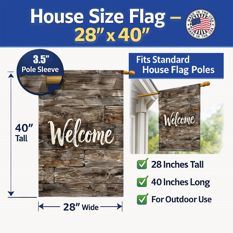 Drapeau de maison rustique en bois, House Size, Bois rustique 1515