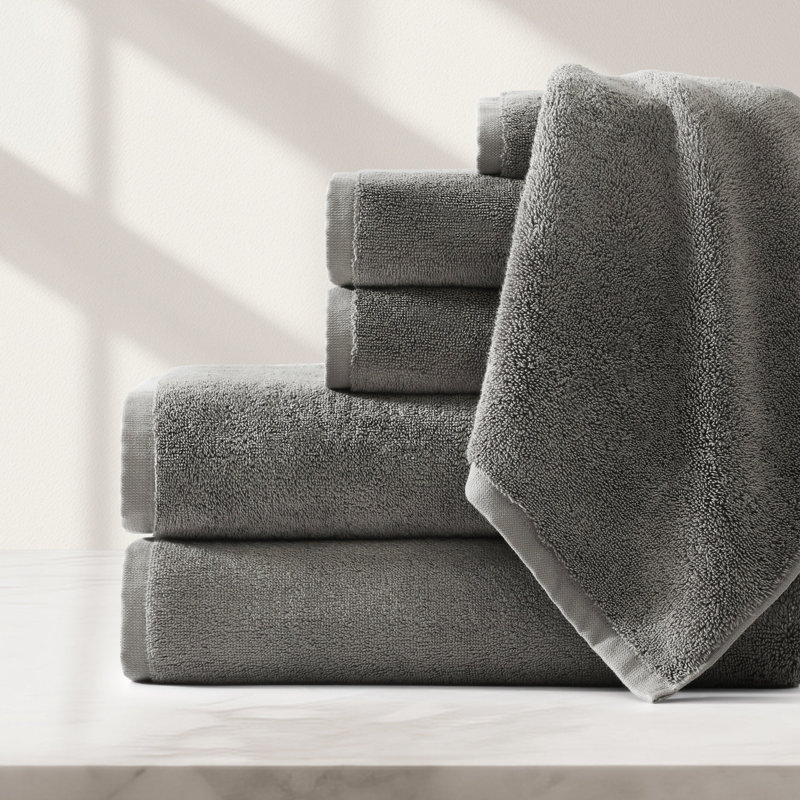 Egyptian Cotton Plush Towel Set, Charcoal